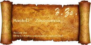 Haskó Zsuzsanna névjegykártya